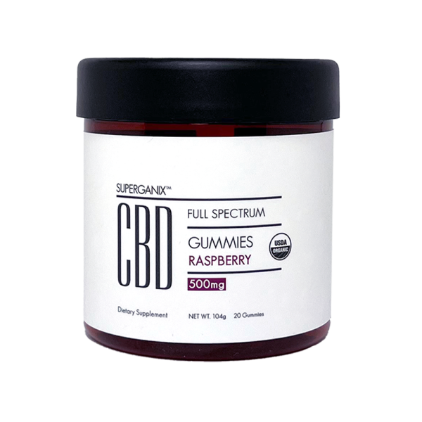 Superganix CBD Gummies USDA Organic Raspberry