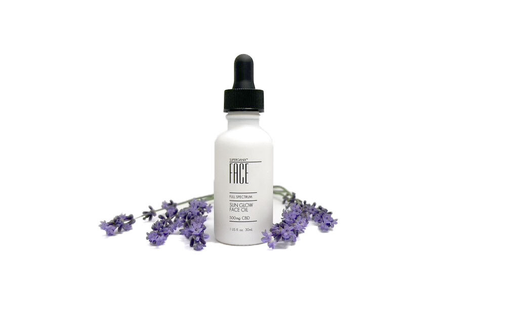 Eco Friendly Skincare: sustainable skincare matters. Superganix Sun Glow CBD Face Oil 500mg with lavender.